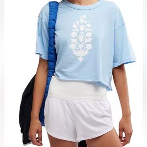 FP Movement by Free People Light Blue and White Graphic Tee